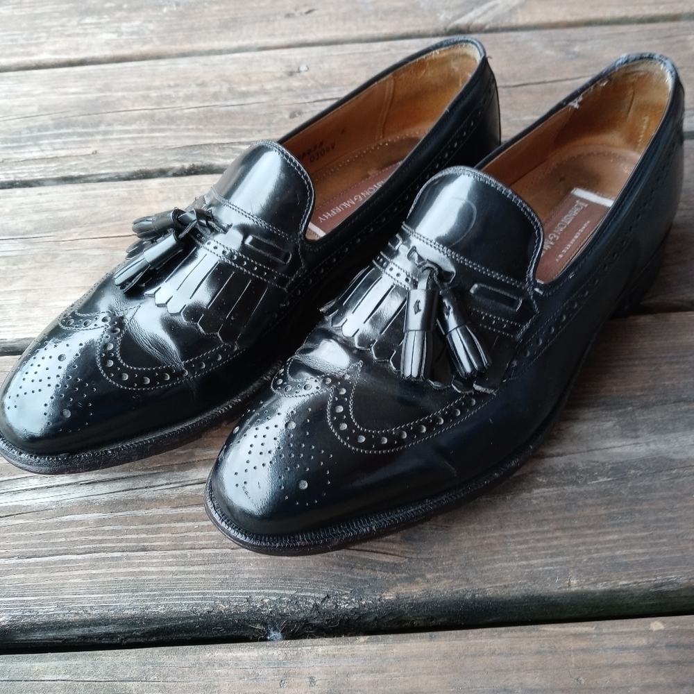 Johnston Murphy Men's 10D/B Back Kiltie Tassel Wingtip Brogue USA Shoes A7pm